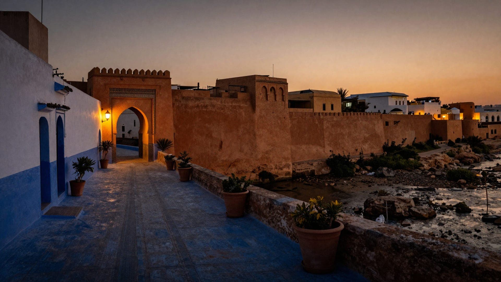 La Torre Hassan e il mausoleo di Mohammed V a Rabat nella luce del mattino